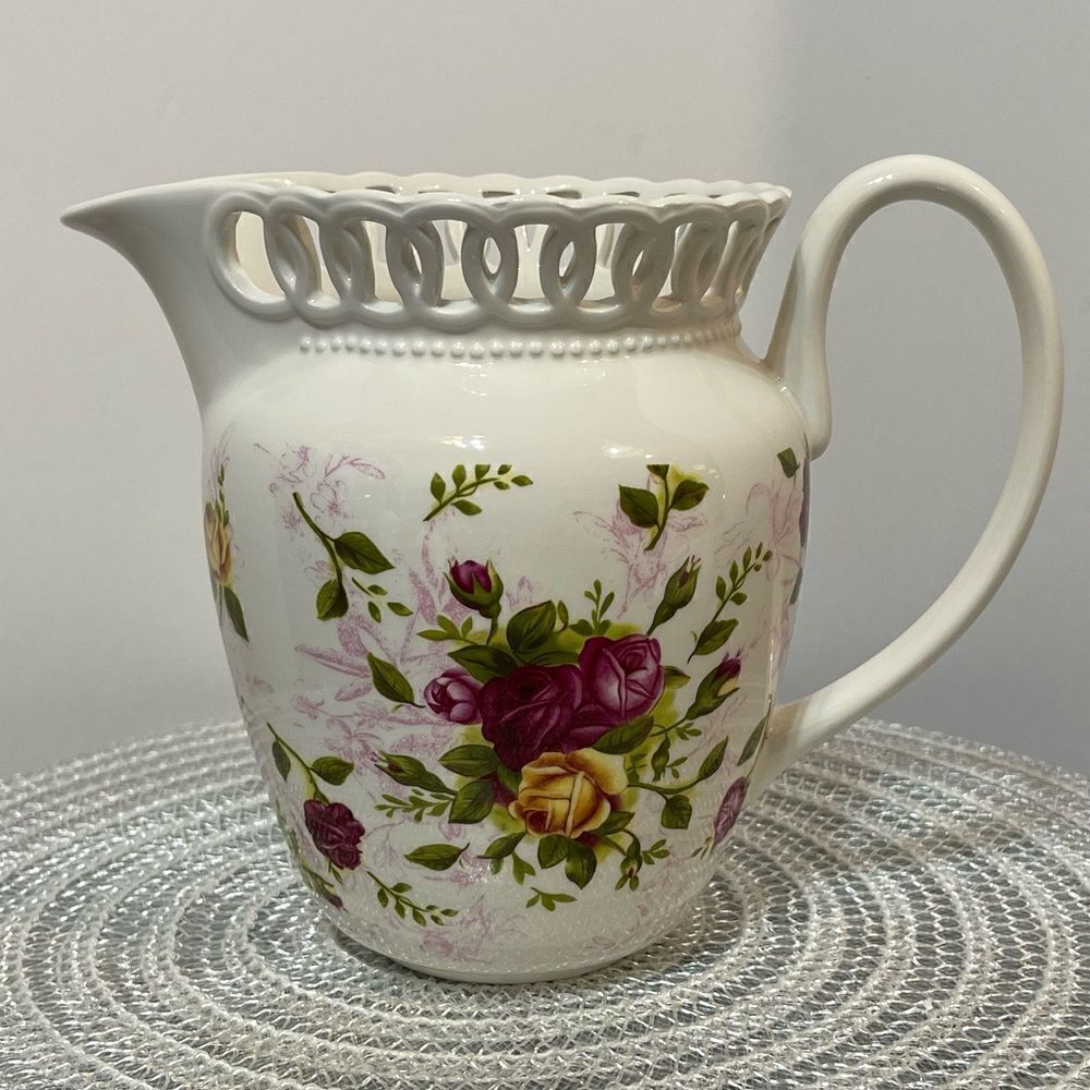 Royal Albert Pierced Pitcher Old Country Roses NWT